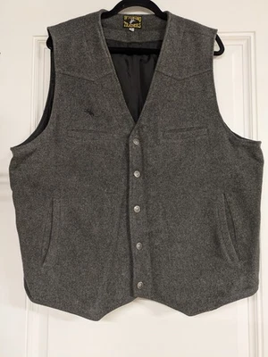 Wyoming Traders Wool Western Vest Waistcoat Men Size XL Gray 100% Wool Button - Image 1 of 4