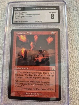 Words of War, Onslaught 2002, CGC 8, POP 1, Vintage MTG Rare, ONLY 4 slabs exist - Image 1 of 2