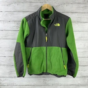 THE NORTH FACE Denali Boys Youth Full Zip Gray Green Fleece Jacket Size Large - Picture 1 of 13