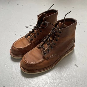 Red Wing 1907 Heritage Classic Moc Toe Leather 6” Work Boots Made In USA 8D $350 - Picture 1 of 10