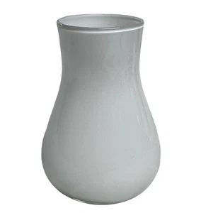White Cased Glass Vase 4.75″ Opal Minimalist Decor Bud Vase - Picture 1 of 6