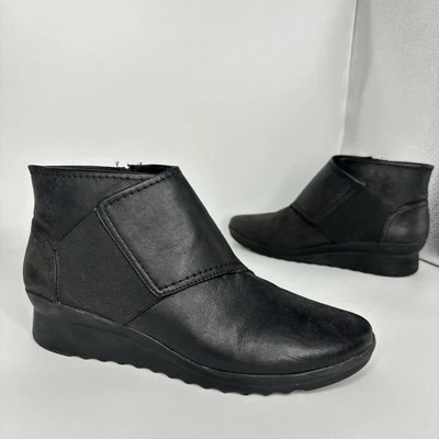 Clarks Caddell Rush Botas al Tobillo Confort Mujer 11 M Negro Cremallera Lateral Cloudsteppers Foto 1 de 4
