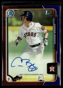2015 BOWMAN CHROME PURPLE /250 1ST PROSPECT AUTO CONOR BIGGIO ASTROS - Picture 1 of 1