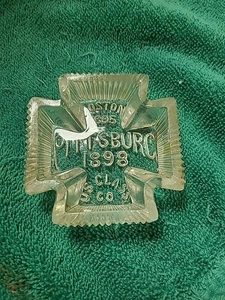1800's Antique KNIGHTS TEMPLAR Masonic Glass Open Salt BOSTON PITTSBURGH - Picture 1 of 6