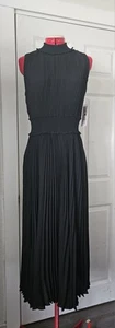 NEU Nanette Lapore schwarz Plissee ärmelloses Kleid hochgeschlossen Größe 8 - Bild 1 von 13
