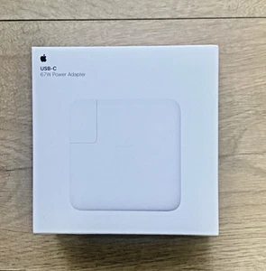 Adaptador de corriente USB-C genuino Apple 67W MKU63HN/A - Nuevo sellado con enchufe del Reino Unido - Imagen 1 de 5