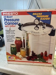 Olla a presión PRESTO 01780 22 cuartos de galón CANNER aluminio con medidor Jiggler y estante - Imagen 1 de 8