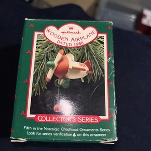1988 Hallmark Keepsake collectors series ornament Wooden Airplane - Picture 1 of 5