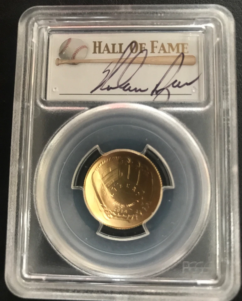 2014w NOLAN RYAN $5 PCGS MS70 LEGENDS OF BASEBALL HOF! VERY RARE! - Image 1 of 2
