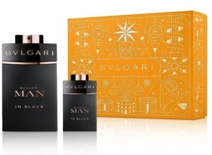 BVLGARI MAN IN BLACK for Men 2 pcs GIFT SET 3.4 oz + 0.5 oz EDP Travel Spray NEW - Picture 1 of 1