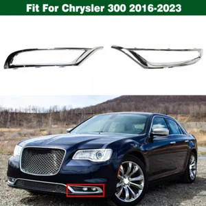 Par de biseles de cubierta de faros antiniebla delanteros cromados para Chrysler 300 2015-2023 - Imagen 1 de 15