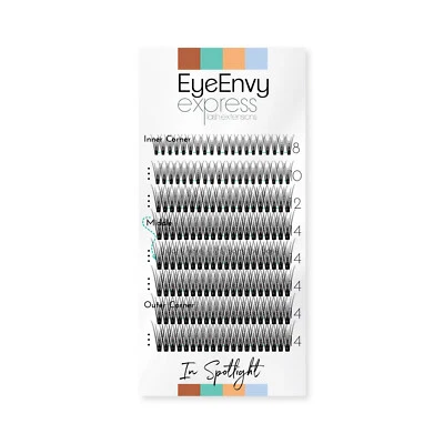 EYEENVY EXPRESS LASH EXTENSIONS Individuelle Cluster Wimpern im Rampenlicht Knotenfrei D Curl Nerz Dicke Wimpern Set