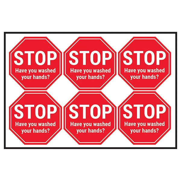 STICKEMUPGRAPHICS 6x STOP Haben Sie sich die Hände gewaschen? Arbeitsschutz Aufkleber Schild