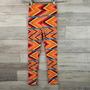 LuLaRoe Leggings Girls Large Extra Large Orange Geometric Polyester Blend - Picture 1 of 8