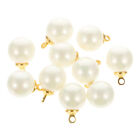 10Pcs Pearl Buttons with Rhinestone Embellishments for Clothing and Crafts