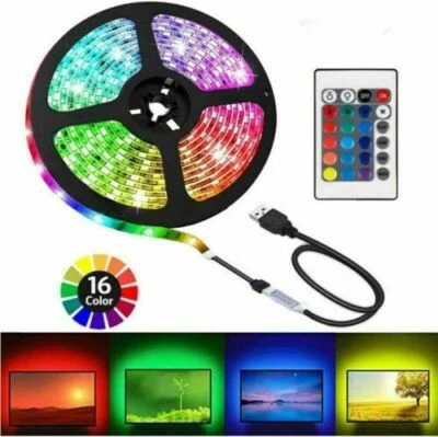 LED Strip Lights RGB 5050 Colour Changing Tape TV Cabinet Kitchen Lighting LED - Image 1 of 4