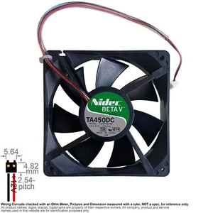 Fan Muffin Cooling DC 12V DC12V 12VDC 120mm 120x120x25 Nidec TA450DC A34346-55 - Picture 1 of 4