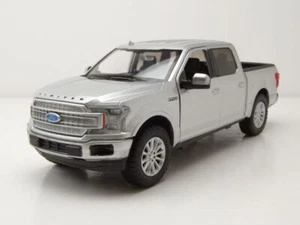 Ford F-150 Limited Crew Cab Pick Up 2019 Plata Modelo De Coche 1:24 MotorMax - Imagen 1 de 9