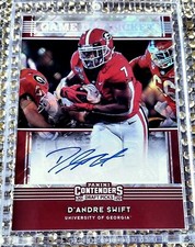 *3/15 AUTO 2020 Contenders Draft Picks D'Andre Swift RC GAME DAY TICKET DIAMONDS