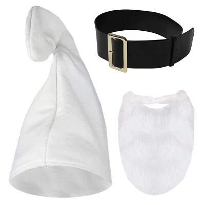 JUEGO DE ACCESORIOS DE DISFRAZ GNOMO AZUL INFANTIL SOMBRERO, BARBA, CINTURÓN DÍA MUNDIAL DEL LIBRO AÑOS 80 Foto 1 de 4