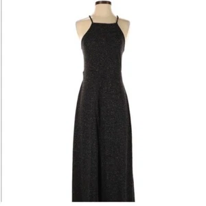 Ann Taylor Loft graues Maxikleid Strand mit hohem Ausschnitt klein - Bild 1 von 7