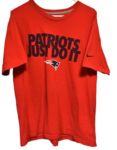 New England Patriots NFL Nike Tee JUST DO IT Red Cotton Regular Fit T-shirt XL