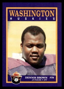 Tarjeta de fútbol americano Washington Huskies 1988 Smokey Dennis marrón - Imagen 1 de 2