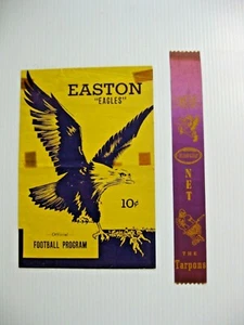 1960's WARREN EASTON v FORTIER HIGH SCHOOL FOOTBALL PROGRAM + SPIRIT RIBBON NOLA - Picture 1 of 3