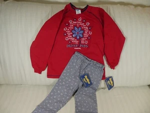 RARE VTG OshKosh Bgosh Daisy Days Sweatshirt Pants Sz 6X Red White Blu Floral B1 - Picture 1 of 16