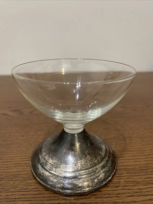 Vintage Duchin Creation sterling silver weighted base glass pedestal bowl - Image 1 of 4