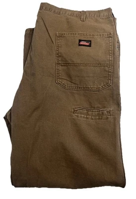 Dickies Mens Canvas Denim Work Jeans 42 × 30 Straight Leg Relaxed Fit Brown - Image 1 of 4