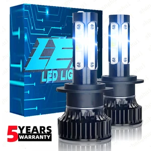 CANBUS H7 LED Headlight Super Bright Bulbs Kit White 22000LM High/Low Beam 6500K - Picture 1 of 13