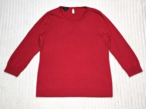Top Talbots Pure Cashmere para mujer GRANDE rojo tejido manga 3/4 ligero - Imagen 1 de 11