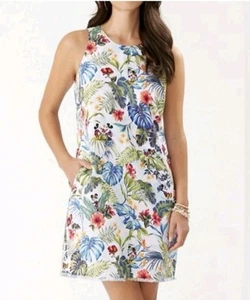 Disney Tommy Bahama Jungle Jubilee Linen Dress Sz L Mickey Minnie Mouse Pockets - Picture 1 of 12