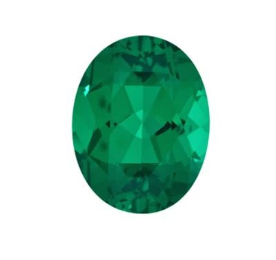 Lab Created Hydrothermal Emerald Green Oval Faceted Loose Stones (4x3mm-14x10mm) - Image 1 of 2