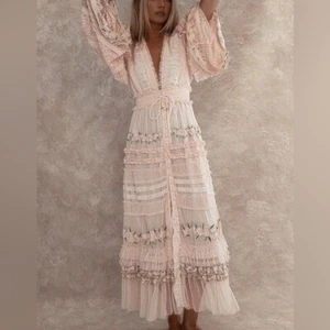 Fillyboo Dress Charm Your Way Lace Crochet Sequin Embroidered Duster Sz S - Picture 1 of 11