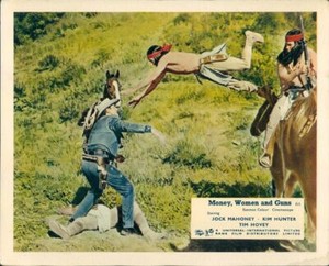 MONEY WOMEN AND GUNS KIM HUNTER JOCK MAHONEY RICHARD DEVON LOBBY CARD