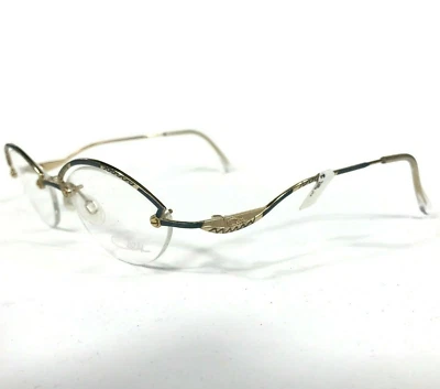 Monturas de gafas Cazal MOD.104 COL.747 azul dorado redondo ovalado medio borde 52-15-135 Foto 1 de 4