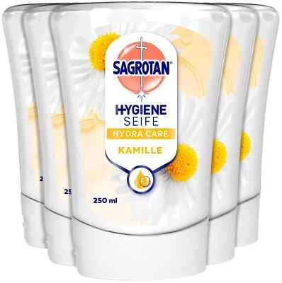 SAGROTAN Seife Nachfüller für No-Touch Spender Lotusblüte & Kamille 5x250ml, neu - Bild 1 von 4