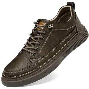 Zapatos informales para hombre Zapatos Oxford con cordones Cuero Parte inferior gruesa Tenis para caminar - Imagen 1 de 19