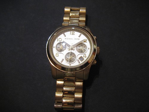 Orologio Michael Kors MK5055 Cronografo Acciaio Inox Tono Oro Cristallo Minerale