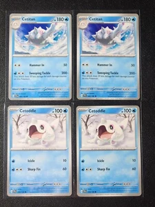 3x Cetitan 060/198 & 3x Cetoddle 059/198 Pokemon card Scarlet & Violet NM - Foto 1 di 2