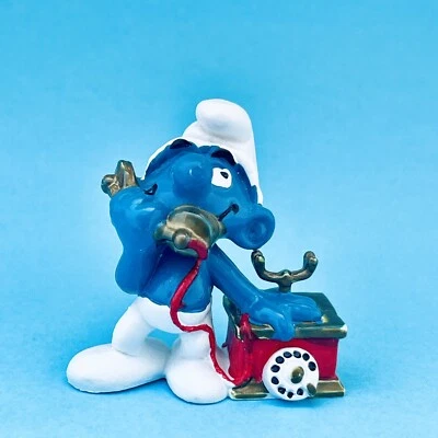 Pitufos 20062 Teléfono Pitufo PVC Figura Teléfono Pitufo Figura Años 80 Juguete De Colección Foto 1 de 4