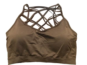 Zenana Outfitters Womens Sports Bra Bralette Size 2x/3x Criss Cross Front brown - Picture 1 of 2