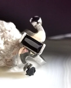 Ring Silber 925 Onyx verspielt ungewöhnlich Designerring 17,5 mm 6,2g Unikat - Bild 1 von 12