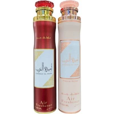 (2 PACK) Ambientadores Ameerat Al Arab & Prive Rose Lattafa 300 ml Foto 1 de 3