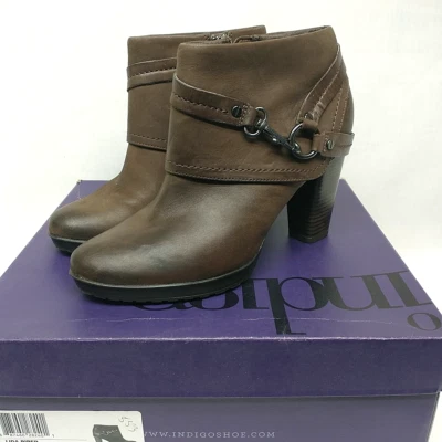 New! Clarks Indigo Lida Piper Brown Leather Ankle Harness Boots Womens Sz 8 M - Image 1 of 4