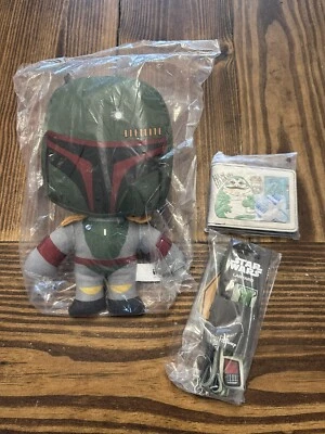 Star Wars The Mandalorian Boba Fett Muñeco de Peluche 10 pulgadas, Billetera, Cordón Disney Foto 1 de 4