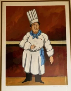 Guy Buffet Signed Serigraph Print Chef Hubert Limited Edition 135/195 - Picture 1 of 7