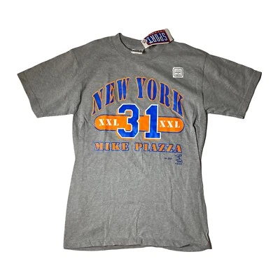 Vintage Y2K Mike Piazza Sport Attack Gray Tshirt Double Sided Print With Tags M - Image 1 of 4